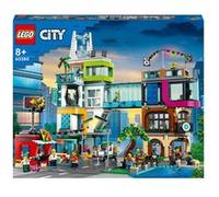 LEGO City Le Centre-Ville - Maquettes à Construire avec Salon de Coiffure, Vétérinaire, Hôtel et Discothèque - Minifigurines et Plaques de Route pour Enfants Garçons et Filles dès 8 Ans 60380