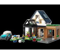 LEGO city 60398 La maison familiale et la voiture électrique Idée Cadeau,Maquette,Décoration Maison