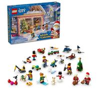 LEGO City 60436 Calendrier de l'Avent 2024, compte à rebours des vacances pour les enfants de 5 ans et plus, 24 surprises pour enfants, figurines de Noël miniatures amusantes avec pulls festifs, Père