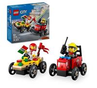 LEGO City 60458 Pack de bolides de course : camion de pizza contre camion de pompiers