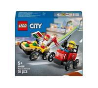 LEGO City 60458 Pack de bolides de course : camion de pizza contre camion de pompiers