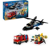 Lego® City 60462 - Helicoptere Camion De Pompiers Et Sous-marin Modulable