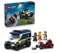LEGO City Le Fourgon Pénitentiaire - Camion Jouet - Maquette de Van avec Moto, 3 Minifigurines & Porte de Cellule Amovible - Idée de Cadeau d'anniversaire pour Garçon dès 6 Ans 60479