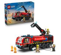 LEGO City Airport Fire Engine Truck Toy - Emergency Vehicle Model Kit w/ 4 Firef