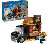 LEGO City Burger-Truck, set de construction avec voiture-jouet pour enfants de 5 ans, camion-restaurant avec mini-figurine de vendeur et accessoires, cadeau amusant pour garçons et filles 60404