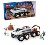 LEGO City Command Rover and Crane Loader Ensemble de construction de jouets spatiaux 4 figurines d'astronaute, robot spatial, 2 figurines d'action extraterrestres, cadeau pour garçons, filles et