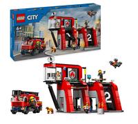 LEGO City Fire Station with Fire Engine Toy Playset for 6 Plus year Old Boys & G