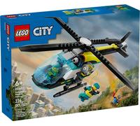 LEGO City Hélicoptère de sauvetage, Jouet d'hélicoptère pour enfants, hélicoptère avec treuil, rotors et 3 figurines dont un pilote, un randonneur et un sauveteur aérien, cadeau pour garçons et filles