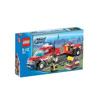 Lego - City - Jeu de Construction - Le 4 * 4 des Pompiers et sa remorque