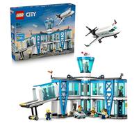 LEGO City L’Aéroport et l’Avion - Maquette Miniature avec Terminal, Avion, Remorqueur, Passerelle, 9 Minifigurines & Accessoires - Idée de Cadeau d'anniversaire pour Garçon dès 8 Ans 60502