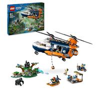 LEGO City L’Hélicoptère de l’Explorateur de la Jungle au Camp de Base - Set de Jeu d’Aventure et Véhicules pour Enfants dès 8 Ans- Jouet de Construction - 5 Minifigurines et 3 Gorilles 60437