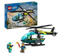 LEGO Jeu de construction Hélicoptère des urgences 60405 – 6+ ans, 3 minifigurines