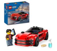 LEGO City La Voiture de Sport Rouge - Véhicule de Course pour garçons et Filles dès 5 Ans - Jouet interactif avec minifigurine de conducteur et Accessoires - Idée de Cadeau d'anniversaire 60448