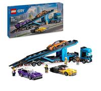 LEGO City Le Camion de Transport de Voitures de Sport - Set de 4 Véhicules pour Enfants dès 7 Ans - Cadeau de Fête ou d’Anniversaire pour Garçons et Filles - 4 Minifigurines pour Le Jeu de Rôle 60408