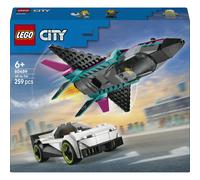 LEGO Jeu de construction Le Jet contre la Voiture 60489 – Avion et Supercar, minifigurines dès 6 ans