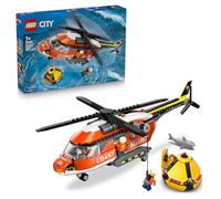 LEGO City L'hélicoptère des Garde-côtes 60503 | Jouet pour garçon dès 7 ans, maquette de véhicule de secours, 4 minifigurines & figurine de requin, idée cadeau, 551 pièces