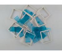 Lego City Lot de 10 portes 1 x 6 x 6 portes - Cadre blanc et vantail bleu transparent pour des projets de construction élégants et des designs créatifs