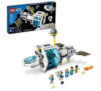 LEGO 60349 City La Station Spatiale Lunaire, Ensemble Inspiré de la NASA, Jouet avec 5 Minifigures d'Astronautes, avec Capsule d'Amarrage et Laboratoires