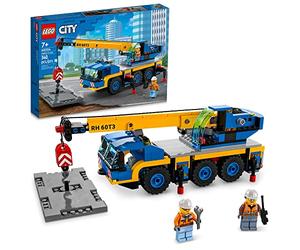 LEGO City Mobile Crane 60324 Kit de construction,Comprend des figurines conducteur et ouvrier,Pour garçons et filles à partir de 7 ans (340 pièces)