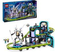 LEGO City montagnes russes avec robot-Mech, parc d'attractions jouet, set de jeu pour garçons et filles à partir de 8 ans, cadeau pour enfants créatifs 60421
