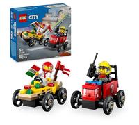 LEGO City Pack de bolides de Course : Camion de Pizza Contre Camion de Pompiers - Jeu de Construction pour garçons et Filles dès 5 Ans avec Voitures caisses à Savon - Cadeau d'anniversaire 60458