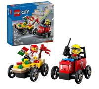 LEGO City Pizza vs. Fire Truck Race Car Pack Toy - Jeu de construction pour enfants gar ons et filles de 5 ans et plus - Cadeau pour les annivers