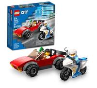 LEGO City Police Vélo Voiture Chase 60392 Jouet avec Véhicule de Course & Moto Jouet pour 5 Plus Années Olds, Idée Cadeau pour Enfants, Lot de 2 Minifigures Officiers