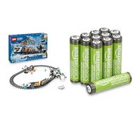 LEGO City Train Express Arctique RC, 22 Rails, 7+ Ans, 60470, & Piles AAA Rechargeables Amazon Basics 12 pcs, 850mAh