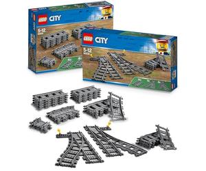 Lego City Train Rails & Aiguillages (60205 + 60238) - Extension de Train Lego City télécommandé, Accessoires pour Lego Train Electrique