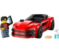 LEGO City Voiture de sport rouge - Voiture de course Jouets pour garçons et filles à partir de 5 ans - Cadeau d'anniversaire ou pour les fêtes - Conducteur minifigure avec téléphone portable et kit de