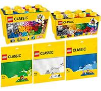 Lego Classic 10696 Lot de 5 briques de construction 10698 Lego Grandes briques de construction 11023 Panneau vert 11025 Bleu et panneau blanc 11026