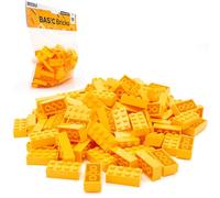 Lego Classic 2 x 4 briques de 100 pièces - Blocs de construction individuels dans un grand emballage pour plaque et boîte Lego pour débutants | Briques de base (3001) (orange clair)