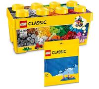 Lego Classic Boîte de briques de construction moyenne + plaque bleue : kits et panneaux pour enfants à partir de 4 ans