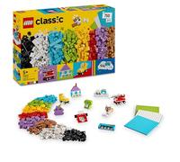 LEGO Classic Creative Build-and-Play Box - Colourful Bricks Set - Build a House, Dog, Fire Engine Toy, Piano Keyboard, Clouds & Rainbow - Arts and Crafts Kit for 5+ Year Old Boys & Girls - 11044
