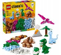 LEGO Classic Dinosaures créatifs, jouet constructif pour bébé à construire, figurines de dinosaures et accessoires incluant T-Rex et Triceratops, cadeau pour 5 ans, pour garçon et fille, 11039