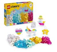 LEGO Classic La Boîte de Briques Transparentes Magiques - Constructions Colorées avec Briques de Suspension pour Porte-Clés - Figurines de Licorne, Dragon ou Pingouin et Plus - Cadeau dès 5 Ans 11040