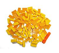 LEGO Classic Lot de 100 2 x 4 Pierres (3001) avec séparateur de Pierres (Jaune)