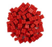 LEGO Classic Lot de 100 Pierres 2 x 2 (3003) avec séparateur de Pierres (Rouge)