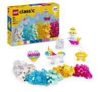 LEGO Classic Magical Transparent Box - Colorful Building Bricks & Keyring Clips