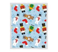 Lego Couverture Polaire Officielle | Couvre-lit Super Doux et Chaud avec Envers en Sherpa Motif Jingles Christmas | Parfait pour la Maison, la Chambre, Les soirées Pyjama et Le Camping | Taille 120 x