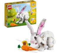 LEGO Creator 3-en-1 31133 Le Lapin Blanc, avec des Figurines Animaux Poissons, Phoques et Perroquets