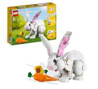 LEGO Creator 3-en-1 31133 Le Lapin Blanc, Jouet avec Animaux, Dont Figurines de Poisson, Phoque et Perroquet, Construction pour Enfants Dès 8 Ans