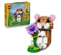LEGO Creator 3-en-1 L’Adorable Hamster et la Fleur - Figurine d'animal se Transformant en Aigle ou Hérisson - Idée de Décoration Intérieure DIY - Cadeau d'anniversaire Fille ou Garçon dès 7 Ans 31376