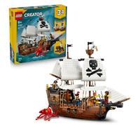 LEGO Creator 3-en-1 Bateau Pirate Mythique - Jouet - Maquette se Transformant en Château ou Bateaux Jumeaux - Décoration Chambre d'enfant - Cadeau d'anniversaire pour Garçon ou Fille dès 9 Ans 31387