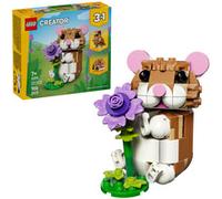 LEGO Creator 3-en-1 L’Adorable Hamster et la Fleur - Figurine d'animal se Transformant en Aigle ou Hérisson - Idée de Décoration Intérieure DIY - Cadeau d'anniversaire Fille ou Garçon dès 7 Ans 31376