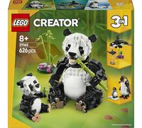 LEGO Creator 3-en-1 Animaux Sauvages : la Famille de Pandas 31165 | Jeu de construction pour fille 8 ans, se transforme en figurines de manchots ou d’orques, cadeau d’anniversaire, 626 pièces