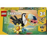 LEGO Creator 3-en-1 Animaux Sauvages : Le Toucan Tropical - Oiseau avec Fleur - Jouet Animal Transformable en Figurine de Papillon ou de Poisson Tropical - Cadeau Original Fille ou Garçon 7 Ans 31173