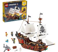 LEGO Creator 3 en 1 bateau pirate, jouet créatif pour enfant pour construire un bateau, une auberge ou une île aux crânes, plaisir pirate, cadeau pour 9 ans, pour garçon et fille, 31109