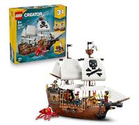LEGO Creator 3-en-1 Bateau Pirate Mythique - Jouet - Maquette se Transformant en Château ou Bateaux Jumeaux - Décoration Chambre d'enfant - Cadeau d'anniversaire pour Garçon ou Fille dès 9 Ans 31387