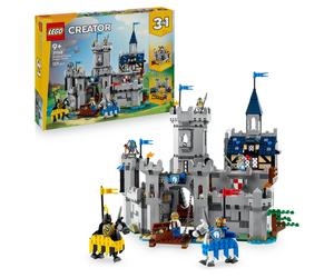 LEGO Creator 3 en 1 Château Médiéval 31168 Ensemble de Construction Jouet (Reconstruit en Tour ou Place du Marché, 1 371 Pièces)